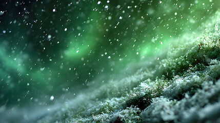 Enchanted Winter Forest: Snowfall and Aurora Borealis