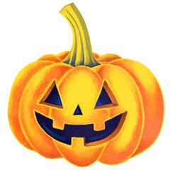 realistic halloween pumpkin jack-o’-lantern illustration isolated on white background