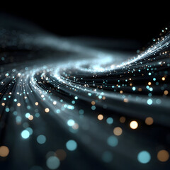 Abstract Swirling Light Trails, Sparkly Background