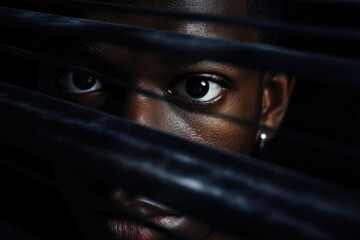 Close-up portrait, dark and intense