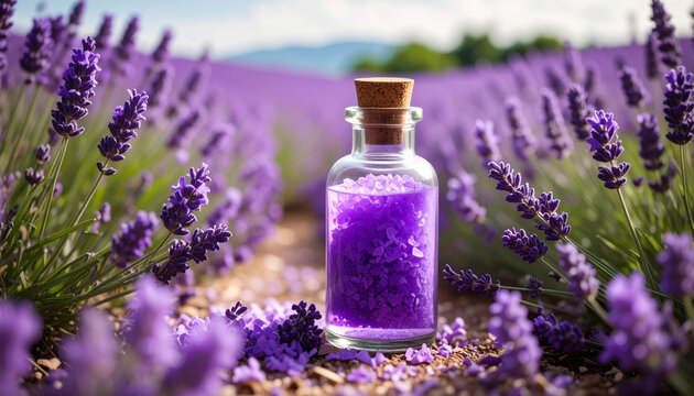 Bath salts bottle, Purple, Generated image