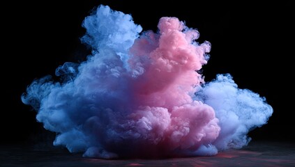 Vibrant cloud of colored smoke