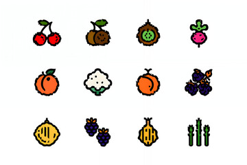 Fruit icons collection