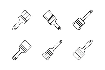 paint brush line art vector illustration