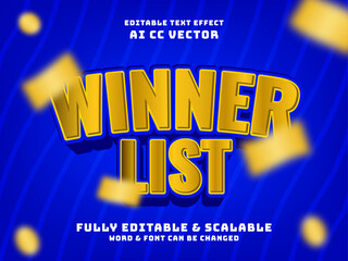 winner Vector Editable Text Effect Template