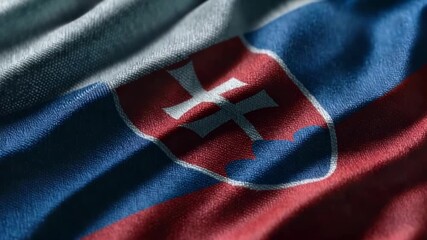 Waving flag of Slovakia is displayed vividly to commemorate independence day, symbolizing national pride and unity.