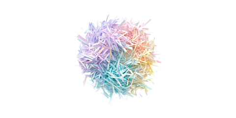 Colorful Pastel Shredded Paper Pile. Creative Crafting And Decorative Material Isolated On Transparent Background