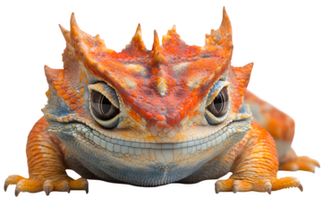 Thorny devil Moloch horridus reptile isolated on white background