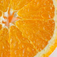 Citrus fruit slice closeup
