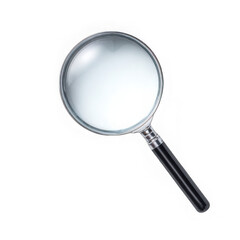 Magnifying glass with black handle isolated on transparent background