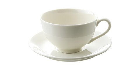Fototapeta premium Elegant Porcelain Teacup And Saucer Set. Classic Design For Tea And Coffee Enjoyment Isolated On Transparent Background