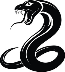 Snake silhouette, minimal snake design, vector reptile icon, simple serpent illustration, logo element black graphic