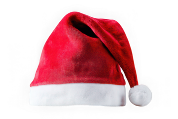 Santa claus red hat isolated on transparent background