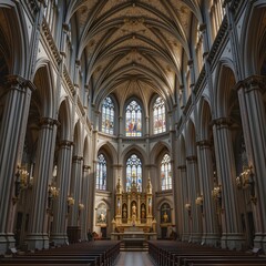 Fototapeta premium nuns, prayer, cathedral, AI Generative