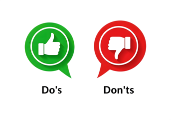 Red and green Dos and Don'ts button transparent background