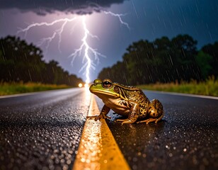 Frog Crossing the Road