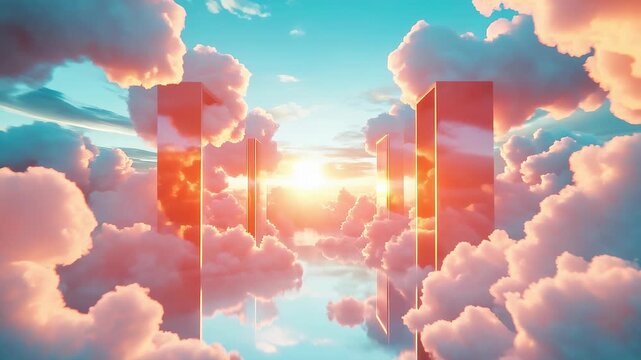 Futuristic Cloud Architecture Reflecting Light of Hope