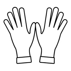 Obraz premium Detailed line art of latex gloves with finger details isolated on white background