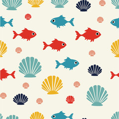 seamless background with fishes