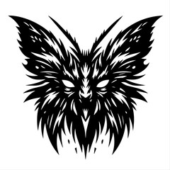 Striking Black and White Abstract Butterfly Illustration  Winged Silhouette Art for Nature and Design Enthusiasts