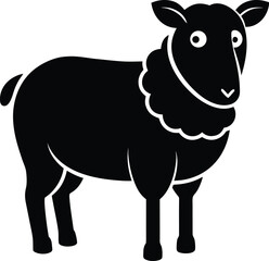 Cartoon sheep graphic, cute outline drawing, kids coloring illustration, animal character sketch, fun art vector