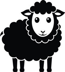 Cartoon sheep graphic, cute outline drawing, kids coloring illustration, animal character sketch, fun art vector