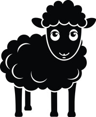 Cartoon sheep graphic, cute outline drawing, kids coloring illustration, animal character sketch, fun art vector