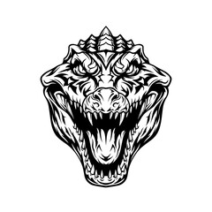 Fototapeta premium Alligator Graphic Illustration Detailed Vector Image of a Powerful Reptile Showing its Jaws