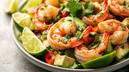 Fresh Shrimp Salad with Lime, Avocado, and Cilantro