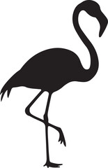 Obraz premium Elegant flamingo standing on one leg silhouette