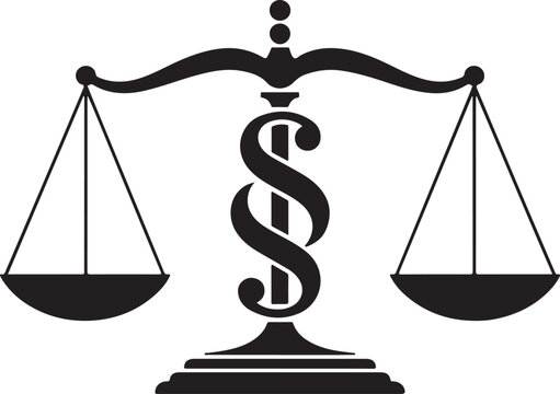 Scales of justice with paragraph symbol silhouette