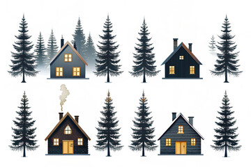 winter landscape with house