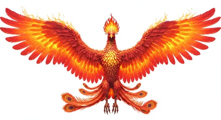 Mythical phoenix bird illustration