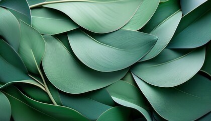 undulating eucalyptus leaves create soft green abstract background