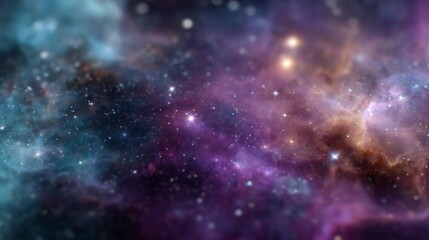 Naklejka premium Vibrant Cosmic Nebula, a mesmerizing illustration of a colorful galaxy surrounded by twinkling stars, set against a minimalist backdrop that emphasizes its celestial beauty