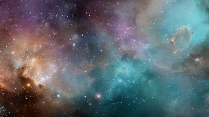 Vibrant Cosmic Nebula with Dazzling Stars, an ethereal space art illustration showcasing a colorful galaxy against a minimalist backdrop, evoking wonder and tranquility.