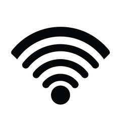 Simple black wifi signal icon on a white background