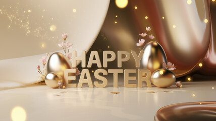 Happy Easter Golden Eggs