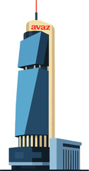 Avaz Twist Tower – Vector Illustration of Modern Sarajevo Skyscraper