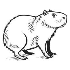 Fototapeta premium Stylized capybara illustration with detailed fur texture