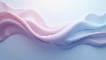 Fototapeta premium Abstract waves of pastel pink and blue fabric textures flowing softly ideal for textile, background and design visuals.