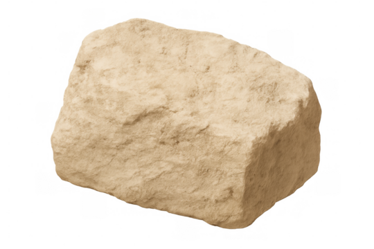 Sandstone rock with rough texture isolated on transparent background, perfect for photo manipulations