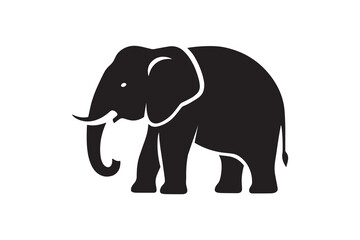 Minimalist Elephant Silhouette Drawing