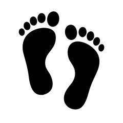 foot prints on white background
