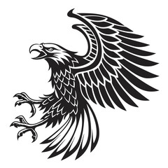 Fototapeta premium Artistic drawing of an eagle with wings spread