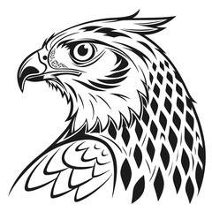 Obraz premium Eagle head profile isolated on white background