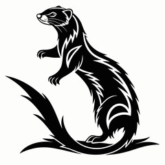 Ferret tribal illustration isolated on white background