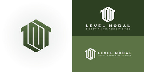 A modern hexagonal emblem for real estate, featuring the initials LN. Its structured design and elegant colors convey stability, innovation, and trust for a forward-thinking property company.