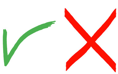 green checkmark and red cross mark transparent background
