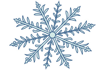 Stylized Blue Snowflake Illustration.